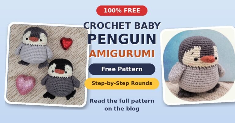 Crochet baby amigurumi free pattern: cute gray baby penguin amigurumi toys with orange beaks