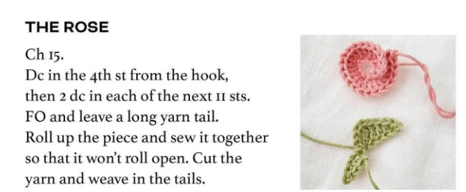 Crochet small flowers pattern - the rose instructions