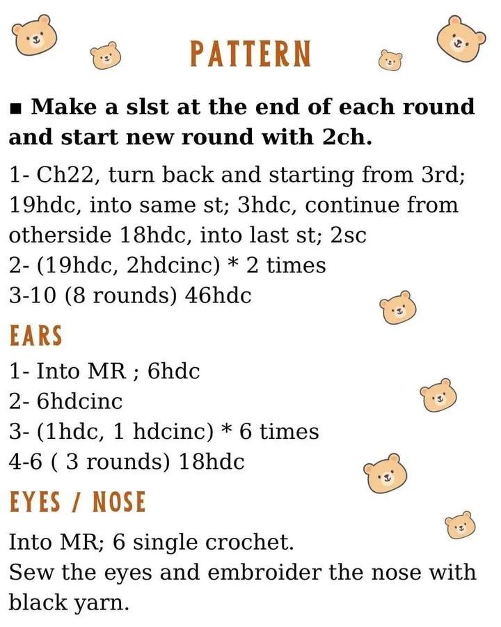 Step by step crochet bags free patterns written pattern for the bag body, ears, eyes and nose