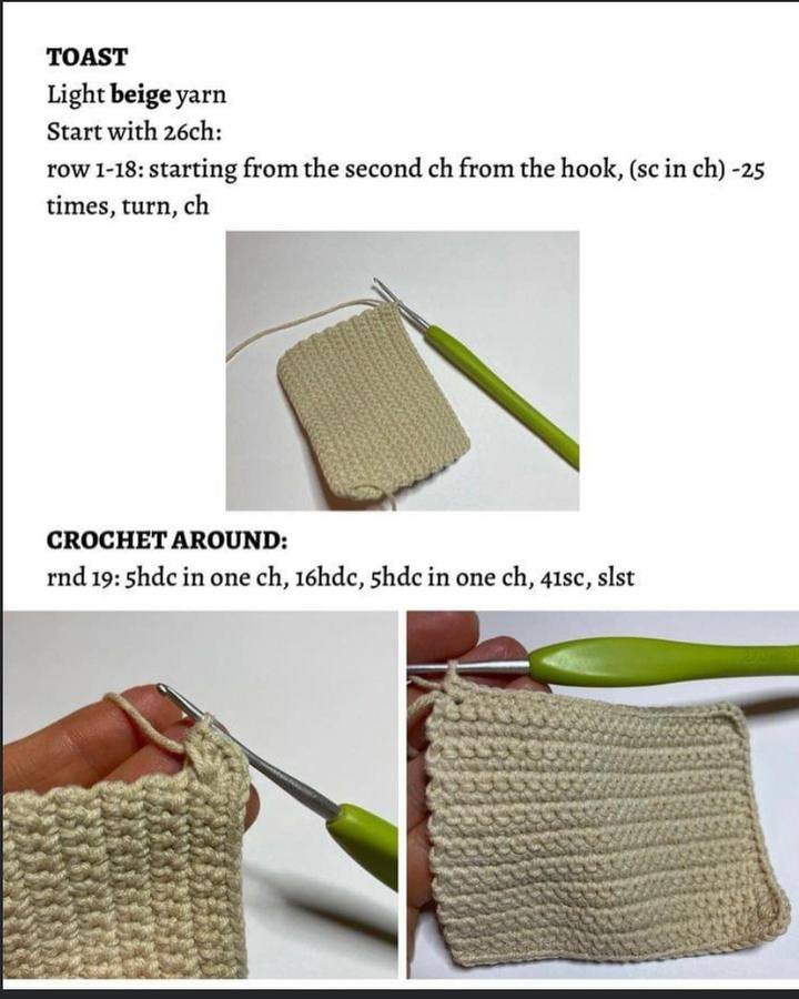 Toast panel with crochet-around round