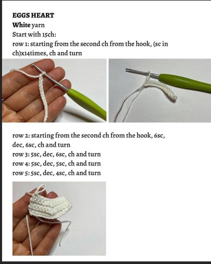 Egg heart rows 1-5