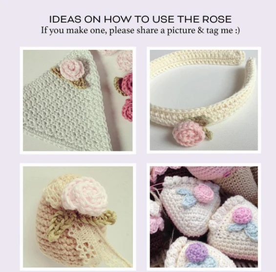 Ideas for using the crochet small flowers pattern rose