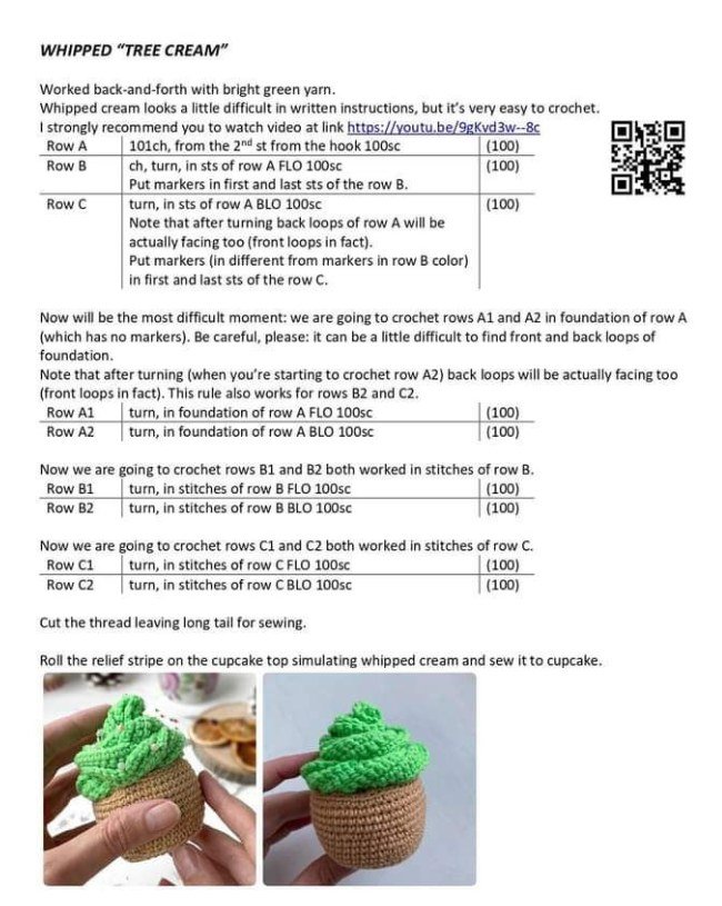 Crochet amigurumi ideas - whipped tree cream pattern